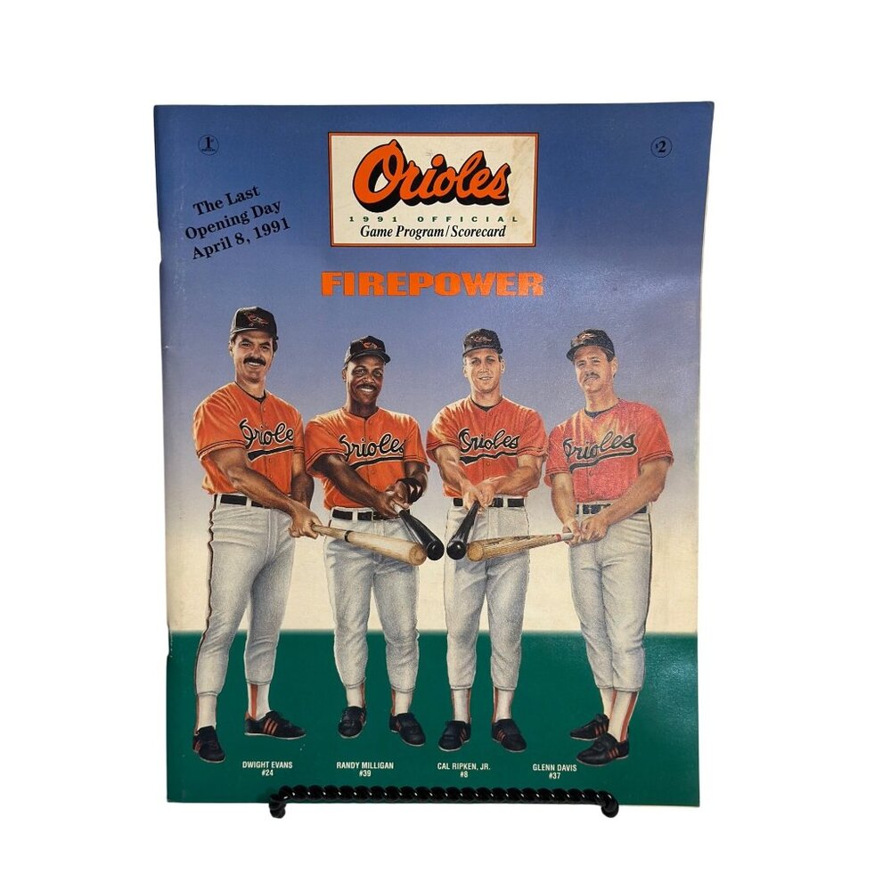 VTG 1991 Baltimore Orioles MLB Firepower Game‎ Program & Scorecard Baseball MLB